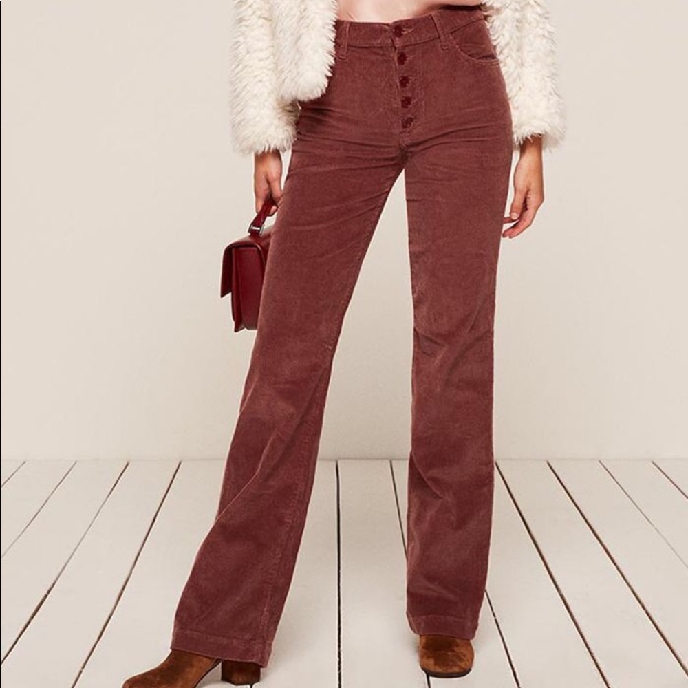 Reformation Rust Corduroy Winnie Pants